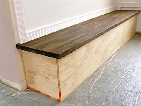 diy corner bench | ... stain if necessary lay the butcher block on top of the finished bench Butcher Block Bench, Diy Corner Bench, Build Bed Frame, Kitchen Corner Bench, Block Bench, Diy Wood Bench, Loft Area, Butcher Block Top, Entry Bench