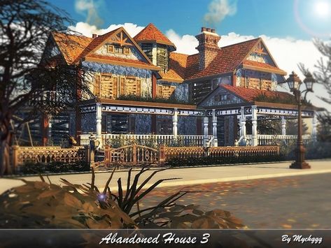 MychQQQ's Abandoned House 3 Sims 4 Abandoned House, Sims 4 Abandoned, Country Cottage Living, Sims Download, The Sims 4 Lots, Sims Inspiration, Sims 4 Challenges, Sims Houses, Old Abandoned Houses