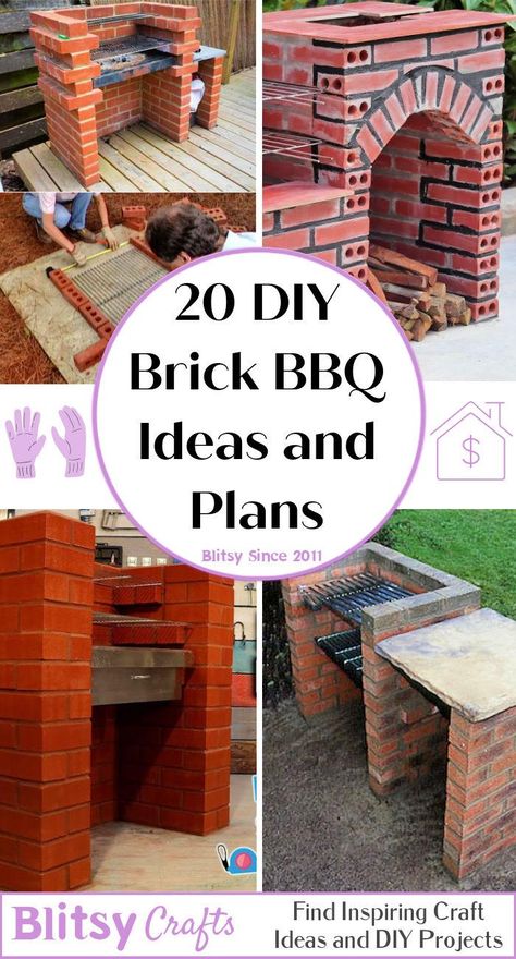 Outdoor Brick Barbeque Ideas, Diy Brick Bbq Grill Ideas, Diy Brick Outdoor Kitchen, Brick Grill Outdoor Diy, Brick Barbeque Ideas, Outdoor Kitchen Design Brick, Brick Bbq Area Ideas Outdoor, Brick Grill Station, Outdoor Brick Grill