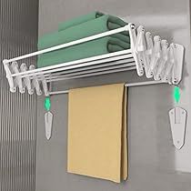 Foldable Clothes Drying Rack, Pallet Deck Diy, Clothes Dryer Rack, Wall Mounted Clothes Drying Rack, Wall Mounted Drying Rack, Bathroom White, Laundry Bathroom, Drying Racks, Drying Rack Laundry