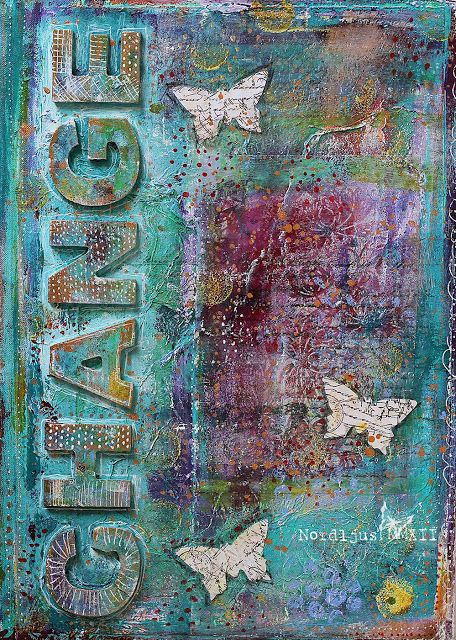 Nordljus: Finished "change art journal" cover Change Art, Art Journal Cover, Bottle Diy, Mixed Media Journal, Art Journal Techniques, Yes I Have, Journal Cover, Mixed Media Art Journaling, Mixed Media Projects