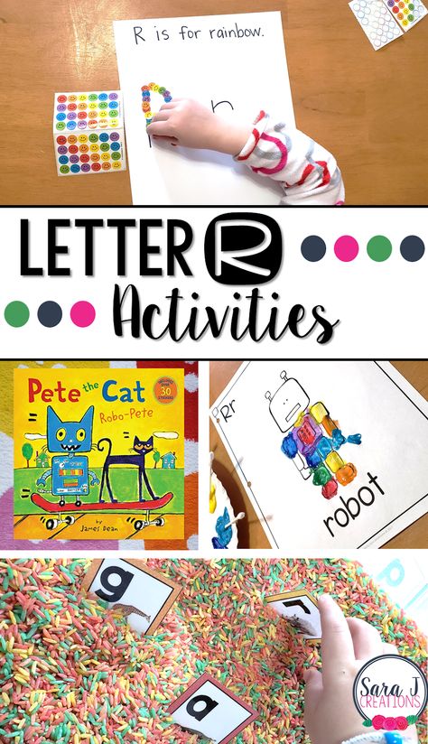 Letter R Activities that would be perfect for preschool or kindergarten. Art, fine motor, literacy, and alphabet practice and more all rolled into Letter R fun. O Activities, R Activities, Letter R Activities, Letter O Activities, Letter B Activities, Alphabet Centers, Alphabet Practice, Alphabet Crafts, Teaching Letters