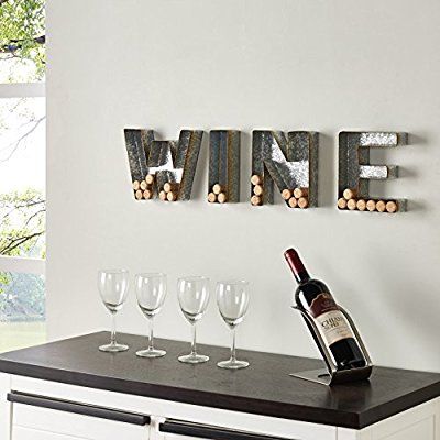 Amazon.com: Danya B HG11415 Wall Mount Decorative Galvanized Metal Art WINE Letters Cork Holder: Home & Kitchen Wine Wall Decor, Galvanized Sheet Metal, Wine Decor Kitchen, Wine Cork Holder, Cork Holder, Wine Kitchen, Galvanized Sheet, Plate Wall Decor, Wine Wall