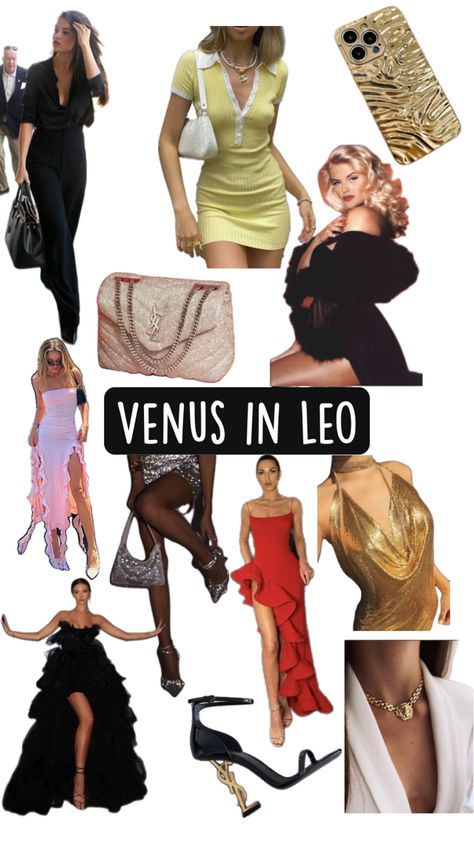 Star energy Dress Like Your Venus Sign, Leo Aesthetic, Scorpio Fashion, Venus Sign, Sign Dress, Venus In Leo, Leo Rising, Venus Fashion, Leo Women