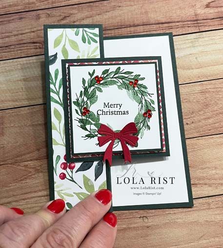 Cottage Wreath, Christmas Favors, Stampin Up Christmas Cards, Stampin Up Christmas, Merry Christmas Card, Fancy Fold Cards, Christmas Cards To Make, Stamping Up Cards, Fun Fold Cards