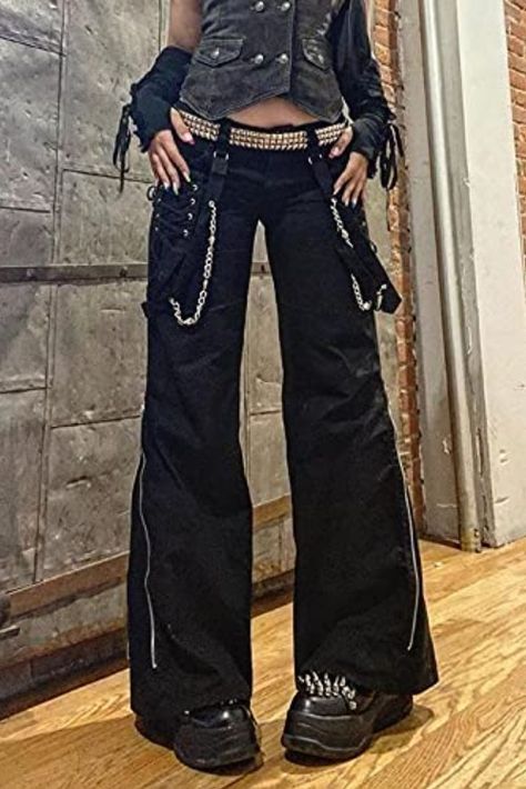 get your now! click on the link given above to buy. Goth Outfits Pants, Gothic Black Women, Black Goth Girl, Women Wide Leg Pants, Pink Cargo Pants, Streetwear Cargo Pants, Style Wide Leg Pants, High Waisted Flare Pants, Black Flare Pants