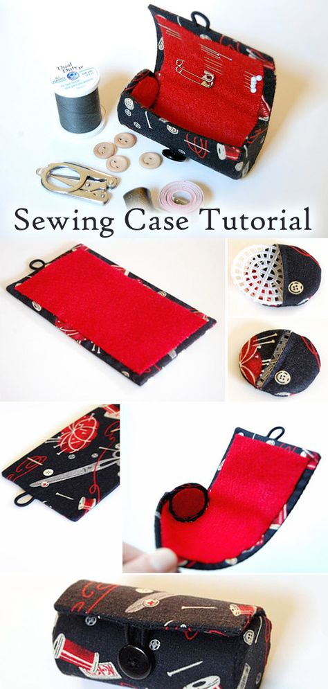 Sewing Projects For Travel, Sewing Case Pattern Free, Travel Sewing Projects, Travel Sewing Case, Diy Travel Accessories, Travel Sewing Kit, Sewing Case, Travel Sewing, Needle Books