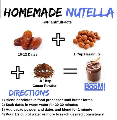 Healthy Nutella Recipes, January Meals, Healthy Nutella, Homemade Nutella, Nutella Recipes, Healthy Sweets Recipes, Vegetarian Cooking, Healthy Sweets, Vegan Recipes Healthy