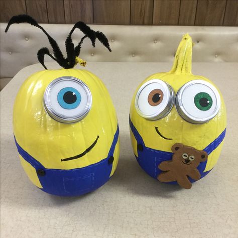 Minon Pumpkins, Minion Pumpkins, Bob Minion, Minion Painting, Minion Pumpkin, Halloween Pumpkin Crafts, Girl Minion, Minions Bob, Contest Ideas