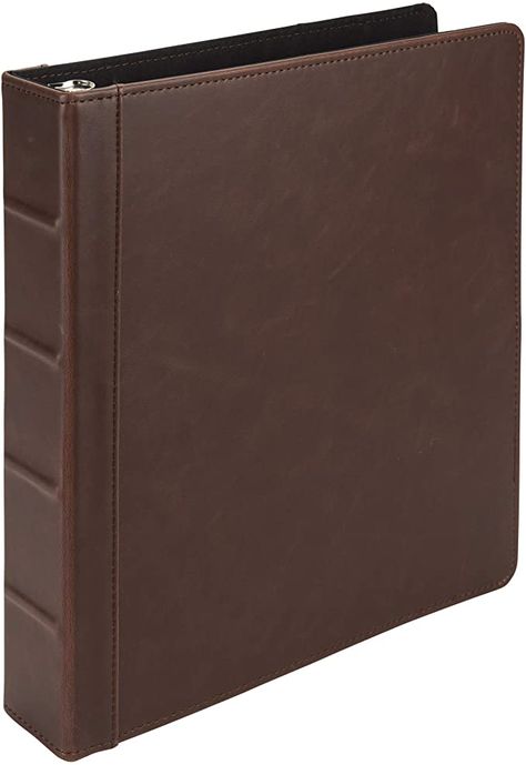 Amazon.com : Samsill Vintage Hardback Book Binder, Professional Binder Organizer, Planner Binder, 1.5 Inch 3 Ring Binder, Dark Brown (No Zipper, Letter Size) : Office Products Brown Leather Office, Studying Supplies, Leather 3 Ring Binder, Organizer Planner, Ring Leather, Leather Binder, Mini Binder, Book Binder, Binder Design