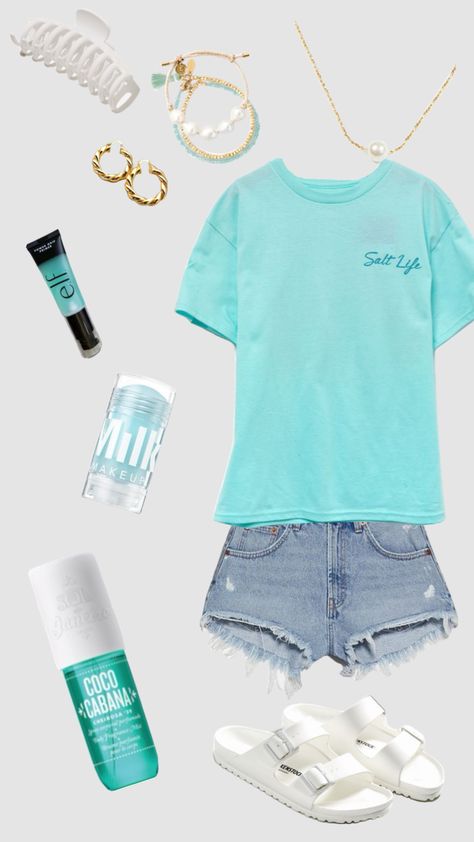 cute beachy fit! 🔆 #summer #preppy #outfitinspo #beach #blue #fyp Fit Summer, Beach Blue, Blue