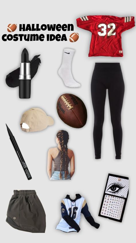 Football Player Halloween Costume, Football Player Halloween, Costumes You Can Make At Home, Football Player Costume, Cute Shuffles, Football Costume, Sport Player, Preppy Aesthetic, Football Outfits