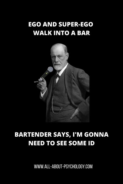 Sigmund Freud Telling a psychology joke! Psychology Humor Funny, Psychology Jokes Funny, Freud Memes Funny, Psychology Memes Humor, Psychology Funny Quotes, Psychology Memes Funny, Psychology Student Humor, Psychology Puns, Psychologist Humor