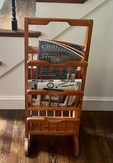 Antique Magazine Rack, Thrift List, Magazine Stand, Wood Napkin Holder, Book Rack, Wood Magazine, Boy’s Room, Book Cafe, Book Stand