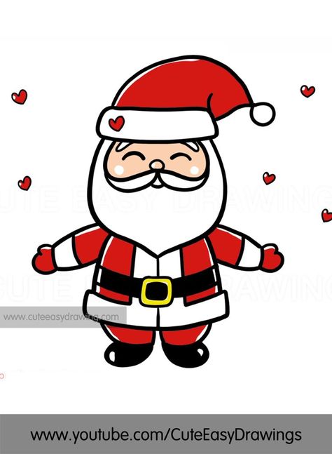 How to Draw a Cute Santa watch it on YouTube Cute Christmas Drawing Ideas, Santa Claus Drawing Easy, Christmas Drawing Easy, Santa Drawing, Christmas Drawing Ideas, Santa Claus Drawing, Easy Christmas Drawings, Cute Santa Claus, Cute Santa