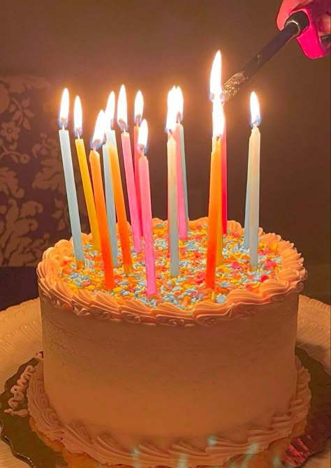 Perfect Selfie, Simple Birthday Cake, 19th Birthday, Bday Girl, Pretty Birthday Cakes, Cute Birthday Cakes, 14th Birthday, Birthday Inspo, Rainbow Sprinkles