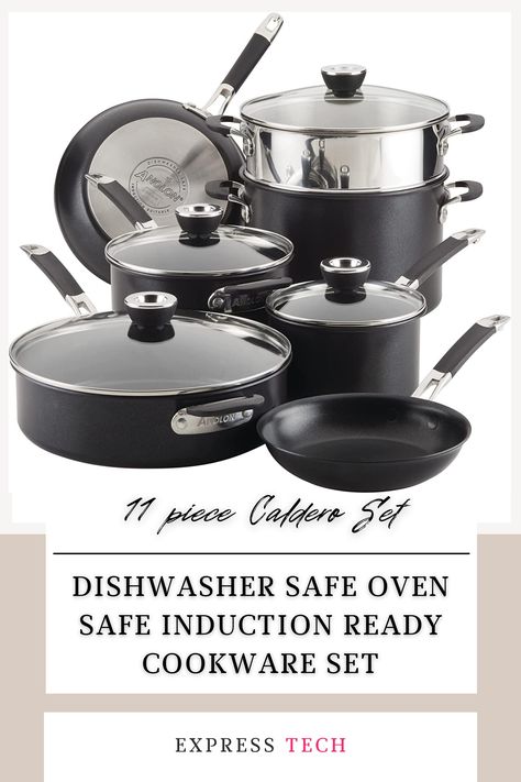 Top 5: Best Cookware NonStick - Induction Cookware Set of 2023 - You Can Buy ➜ Watch Now: https://youtu.be/de7lJZH2Dak The Anolon Smart Stack Hard Anodized Nonstick Cookware set is the perfect addition to any kitchen. With its 11-piece set, you'll have everything you need for all your cooking needs. The pots and pans nonstick sapphire-reinforced Infinity Slide(tm) surface lasts up to 16 times longer than traditional nonstick cookware. Best Cookware, Buy Watch, Induction Cookware, Nonstick Cookware Sets, Nonstick Cookware, Cookware Set, Pots And Pans, Home Cooking, Cookware