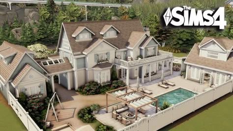 Brindleton Bay family house | Patreon Sims 4 Brindleton Bay Mansion, Huge Family House, Sims 4 Hamptons House, Brindleton Bay House Sims 4, Sims 4 Family House Cc, Sims 4 Mansion Cc, Winter Mansion, Sims 4 Family House, Sims4 Houses