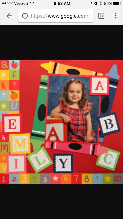 Kindergarten Scrapbook Layouts, Preschool Scrapbook Layouts, Preschool Scrapbook Ideas, Scrapbook Ideas For School, Scrapbook Ideas For School Projects, Ideas For School Projects, Preschool Scrapbook, School Layout, School Layouts