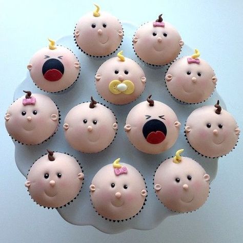 Baby Shower Pasta, Deco Cupcake, Cupcakes Design, Idee Babyshower, Baby Cupcake, Cupcakes Decorados, Cupcake Designs, Shower Cupcakes, Baby Shower Cupcakes