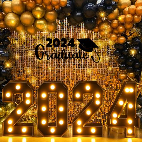 PRICES MAY VARY. 🎓GIANT GRADUATION DECORATION - The 2ft giant letter mosaic frame is the ideal decoration for a party. This unique decoration will light up your graduation party and is available in black and white. It's a perfect combination of photo backdrops and graduation party decorations. 🎓PACKAGE INCLUDES - You will receive the black marque numbers 2024 for graduation party decor containing the pre-cut frames, 4 sets of corresponding light bulbs, along with installation instructions, you Decorations For Kindergarten, College Graduation Decorations, Law School Graduation Party, Graduation Party Backdrops, Law School Graduation, Graduation Party Centerpieces, Graduation Backdrop, Graduation Party Decorations, Prom Decor