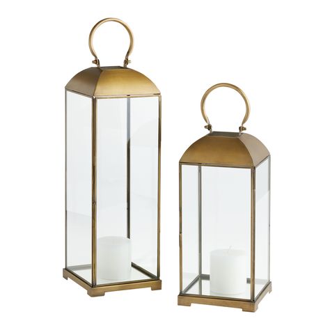 You'll love the Antique Brass and Glass Cargo Lantern at World Market. Browse our entire collection of WM Exclusive, available online or at one of our 270+ stores. Cost Plus World Market, Tv Console, Easy Fall, Fall Table, Candle Lanterns, Nature Decor, World Market, Decorating Tips, Mirror Table