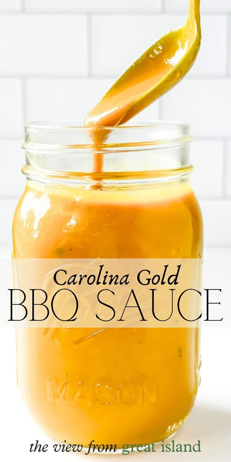 Honey Gold Wing Sauce Recipe, Gold Bbq Sauce Recipe, Carolina Gold Bbq Sauce Recipe, Carolina Mustard Bbq Sauce, Carolina Gold Bbq Sauce, Gold Bbq Sauce, Wing Sauce Recipe, Carolina Bbq Sauce, Mustard Bbq Sauce