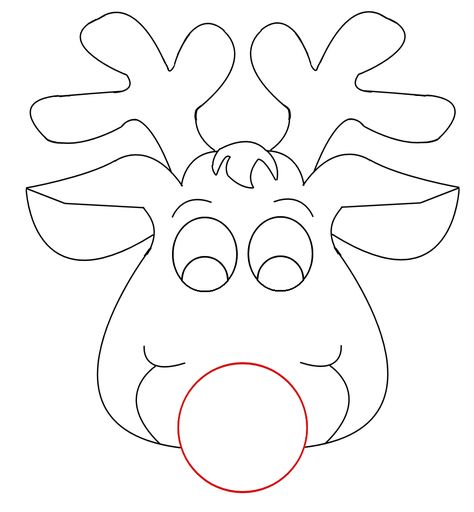 Rudolph+Reindeer+Template Reindeer Printable, Christmas Ornament Template, Reindeer Head, Reindeer Craft, Ornament Template, Face Template, Reindeer Face, Christmas Stencils, Christmas Ornament Pattern