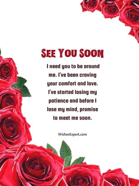 Express your longing and love with these emotional See You Soon Quotes and Messages for Boyfriend. Perfect for letting him know how much you miss him and can’t wait to be together again. 🖤 Looking Forward To Seeing You Quotes, See You Soon Quotes, Missing You Boyfriend, Soon Quotes, Seeing You Quotes, Messages For Boyfriend, Reason Quotes, Best Friend Captions, Waving Goodbye