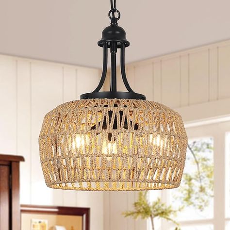 Bedroom Island, Nursery Light Fixture, Bohemian Light Fixtures, Coastal Pendant, Coastal Pendant Lighting, Woven Lampshade, Rattan Light, Coastal Chandelier, Rattan Light Fixture