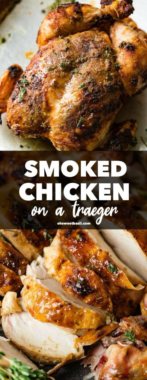 Traeger Whole Chicken, Smoked Chicken Thighs, Traeger Chicken, Dinner Pics, Chicken Tortillas, Smoked Chicken Recipes, Smoked Whole Chicken, Traeger Cooking, Whole Chicken Recipe