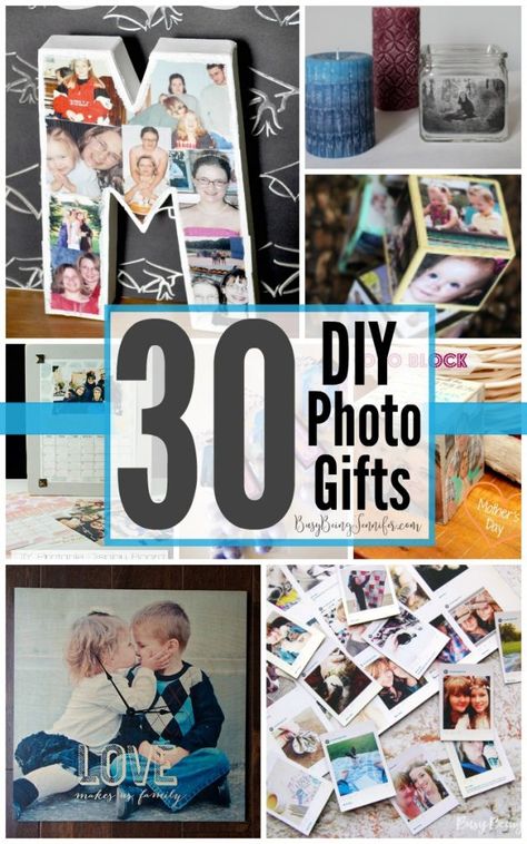 30 DIY Photo Gifts Ideas - Busy Being Jennifer Photo Gifts Ideas, Diy Photo Gifts, Creative Photo Gifts, Diy Canvas Photo, Photo Collage Diy, Photo Gifts Diy, Photo Collage Gift, Gifts To Make, Collage Diy