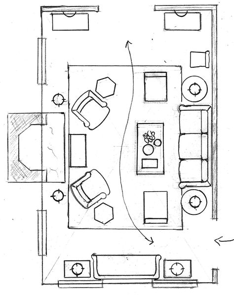 floor-plan-furnished - living room layout Living Room Floor Plans, Small Sectional, Living Room Plan, Living Room Layout, Living Room Furniture Layout, Furniture Placement, Living Room Remodel, Room Planning, Large Coffee