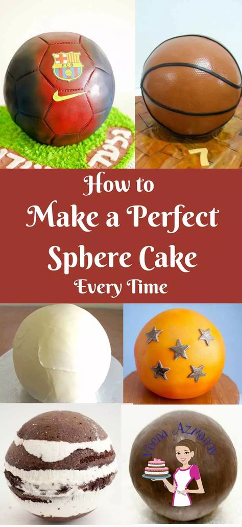 A perfect sphere cake can be tricky and yet achievable with the right technique and right method. This post will show you how to choose one of three methods I use that will help you make a perfect sphere cake every single time. No matter what size cake you make; it will be perfect every single time. Sphere Cake, Pear And Almond Cake, Basketball Cake, Sport Cakes, Sculpted Cakes, Fall Cakes, Cake Craft, Cake Icing, Novelty Cakes