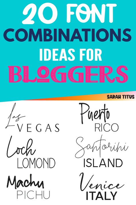 15 Font Pairings to Make SVGs With - Sarah Titus Best Calligraphy Fonts, Fonts For Canva, Color Palette Combinations, Popular Free Fonts, Sarah Titus, Squiggly Lines, Font Combination, Bujo Spreads, C Font