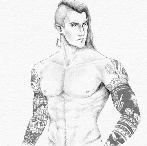 Ruhn Danaan Crescent City, Tattoos Big, House Of Sky And Breath, Sky And Breath, Ruhn Danaan, City Drawing, Ipad Art, Crescent City, Sarah J Maas