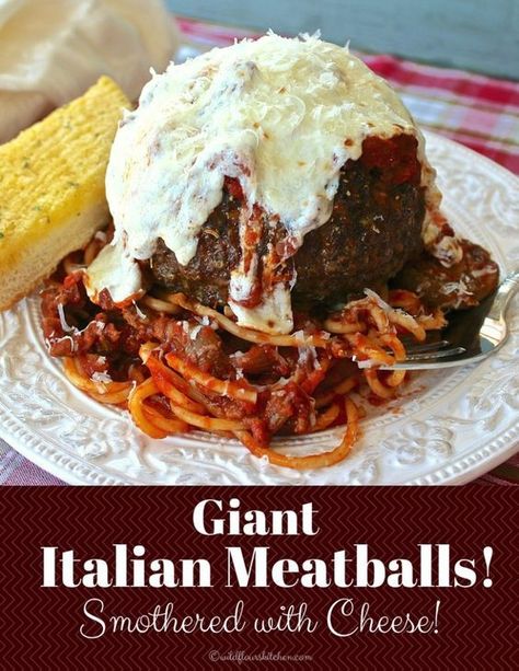 Giant Italian Meatballs Italian Spaghetti Sauce, Meatball Ingredients, Asiago Cheese, Beef Meatballs, Italian Meatballs, Minced Onion, Wild Game, Spaghetti Recipes, Fresh Mozzarella