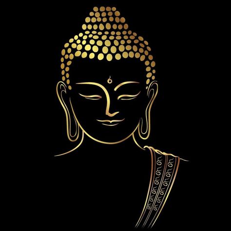 Golden buddha head with golden border element Gautam Buddha Image, Arte Ganesha, Buda Wallpaper, Buddha Drawing, Buddha Art Drawing, Golden Buddha, Buddha Art Painting, Buddha Painting, Buddha Head