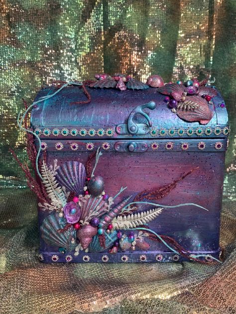 Mermaid Treasure, Repurpose, Jewelry Box, Shells, Mermaid, I Love