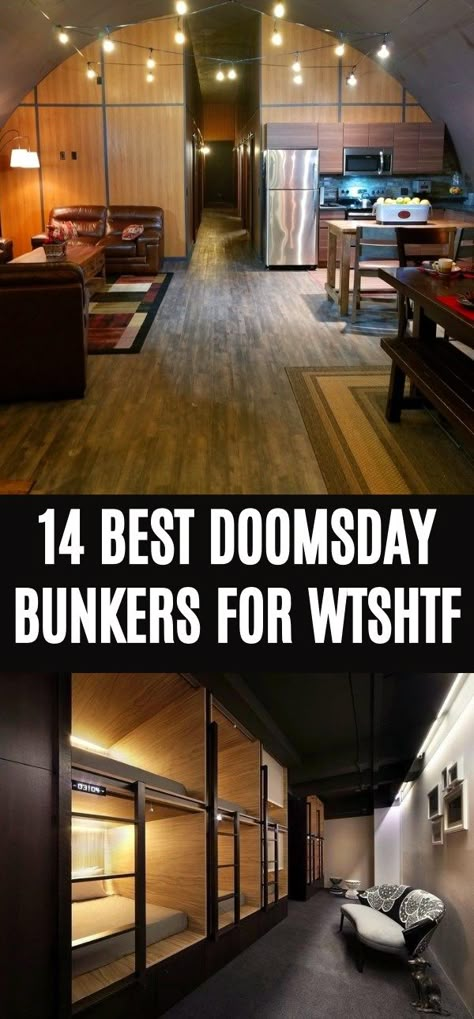 14 Best Underground Bunkers And Emergency Shelters For Sale Underground Survival Shelters, Luxury Bunkers, Shelter Architecture, Bunker Ideas, Emergency Shelters, Secret Bunker, Military Bunkers, Doomsday Bunker, Bunker Home