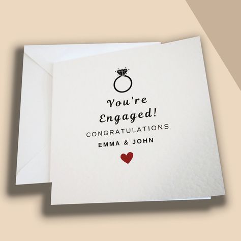 Customizable Engagement Congratulations Card for Friends | Happy Couple Engagement Card | Personalized Congrats on Your Engagement Card Engagement Congratulations Messages, Engagement Card Message, Engagement Congratulations Card, Congrats On Engagement Card, Congrats On Your Engagement, Engagement Congratulations, Engagement Card, Friends Happy, Wedding Greeting Cards