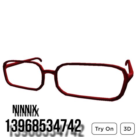 Glasses Roblox Id, Berry Avenue Glasses Codes, Roblox Glasses Codes, Glasses Codes, Roblox Glasses, White Frame Glasses, Red Frame Glasses, Roblox Accessories, Roblox Ids