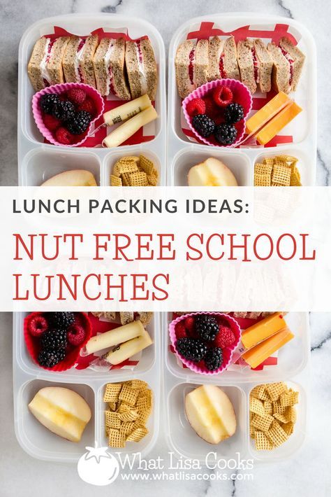 Nut free school lunch ideas and nut free lunch packing tips, from WhatLisaCooks.com Nut Free Kids Lunch, Nut Free School Lunch, Nut Free Lunches, Lunch Packing Ideas, Lunch Station, Toddler Menu, Nut Free Granola, Non Sandwich Lunches, Lunch Kids