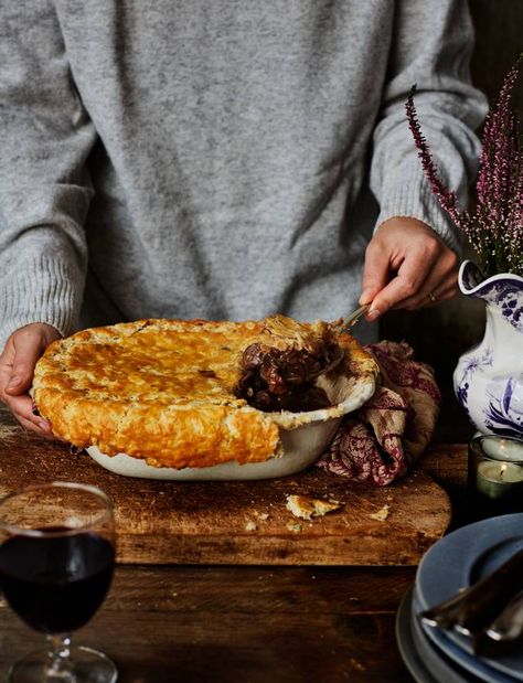 Venison and red wine pie recipe | Sainsbury's Magazine Wine Pie, Venison Pie, Recipes Venison, Deer Recipes, British Recipes, Deer Meat Recipes, Deer Meat, Mince Pie, Wild Game Recipes