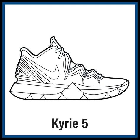 Nike - KicksArt Basketball Shoes Drawing, Basketball Coloring Pages, Kyrie Sneakers, Kyrie Irving Shoes, Shoe Drawing, Basketball Drawings, Basketball Signs, Nike Kyrie 5, Sneakers Sketch