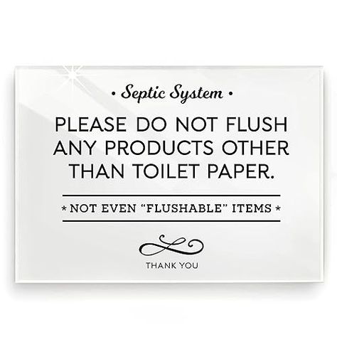 Amazon.com: 3.5x5 Inch Septic System Bathroom Sign, Do Not Flush Rules ~ Ready to Stick ~ Premium Finish, Durable : Handmade Products Pool Rules Sign, House Rules Sign, Guest Wifi, Wifi Password Sign, Wifi Sign, Kitchen Rules, Social Media Signs, Cottage Signs, Bathroom Sign