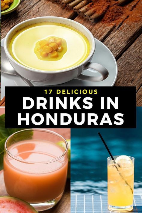 Honduras food and drink are one of the best parts of visiting the country. There are so many of both alcoholic and non-alcoholic drinks every day to discover from atole de elote, Honduran beer, licuados, monkey lala on Roatan, Guifiti, guaro, ponche, chicha, coyol wine, batidos, horchata. Honduras trip. Central America travel. South American food. Honduras culture. Honduras travel things to do. Honduran food. Central American food. Monkey Lala Drink Recipe, Honduras Culture, South American Food, Honduran Food, Mocktails Recipes, Central American Food, Honduras Food, Drinks Nonalcoholic, Honduran Recipes