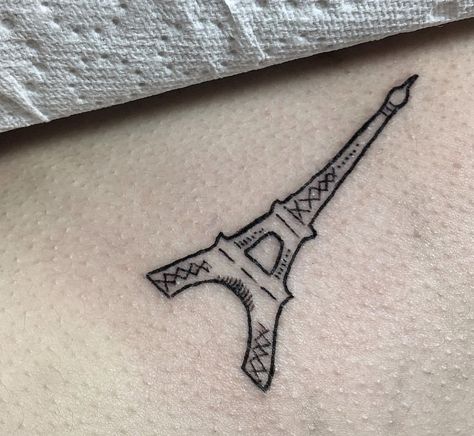 Paris Tattoo Ideas, Eiffel Tower Tattoo, Tower Tattoo, France Tattoo, Paris Tattoo, Latest Tattoos, Tattoos And Piercings, Small Tattoos, Geometric Tattoo