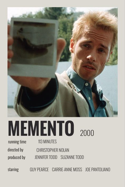 Memento Movie, 2000 Poster, Classic Films Posters, Iconic Movie Posters, Movie Card, New Movies To Watch, Film Posters Minimalist, Great Movies To Watch, Film Anime