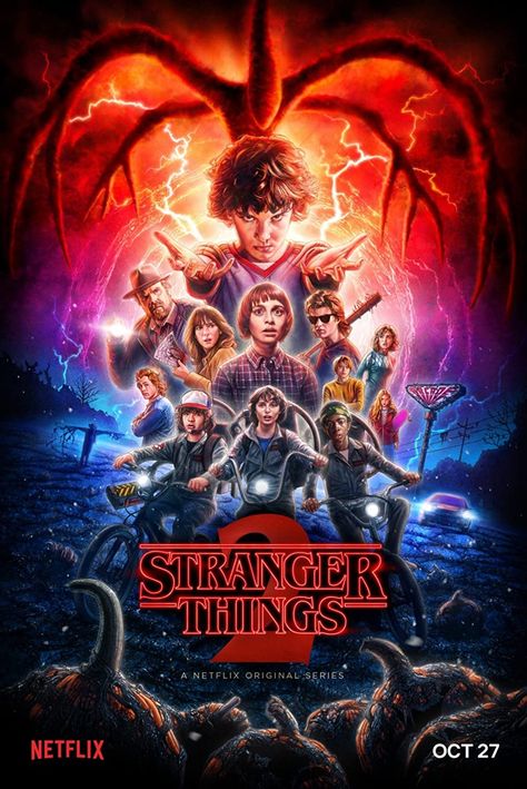 Poster Stranger Things, Stranger Things Season 2, Netflix Stranger Things, Movie Artwork, Stranger Things Poster, Stranger Things 2, Horror Posters, Barn Wood Frames, Stranger Things Season